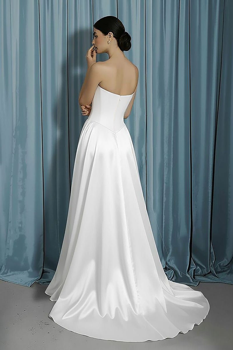 Scooped Bustier + A-Line With Slit