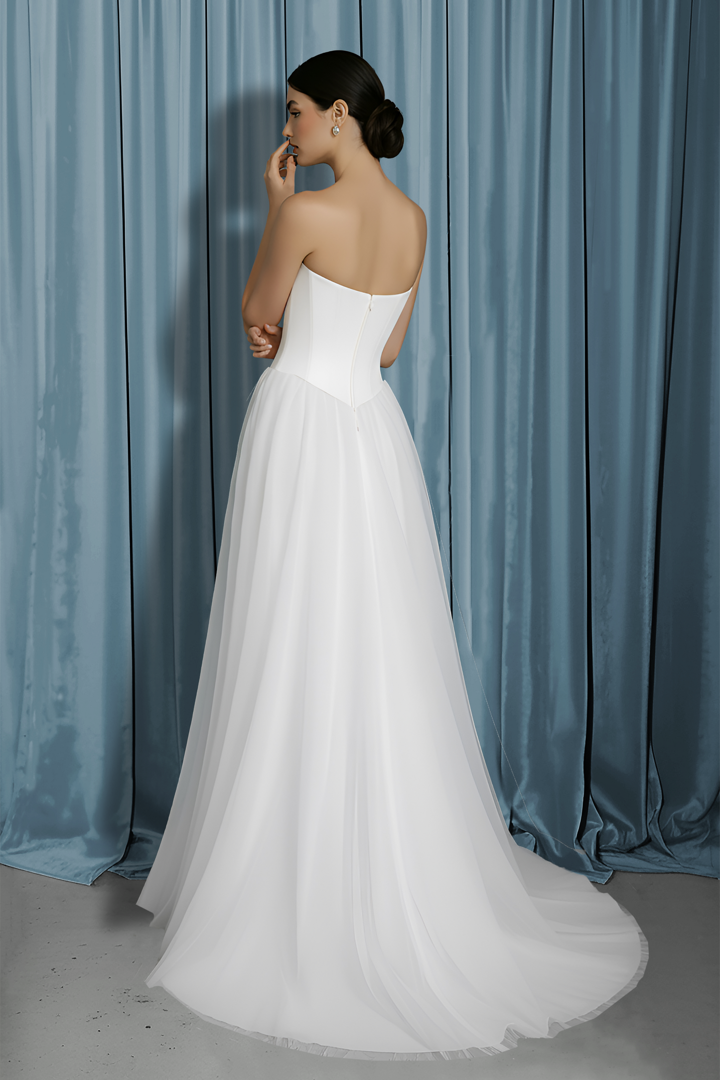 Scooped Bustier + A-Line With Slit