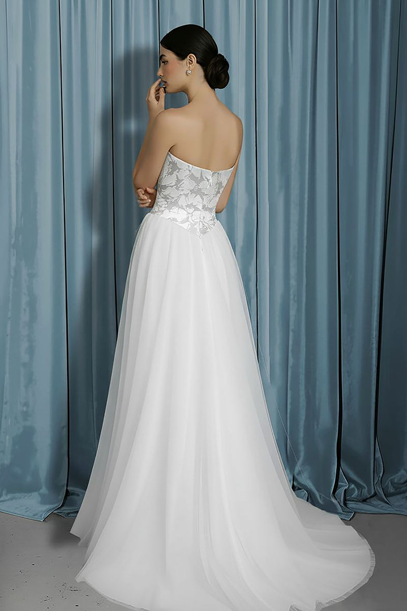Scooped Bustier + A-Line With Slit