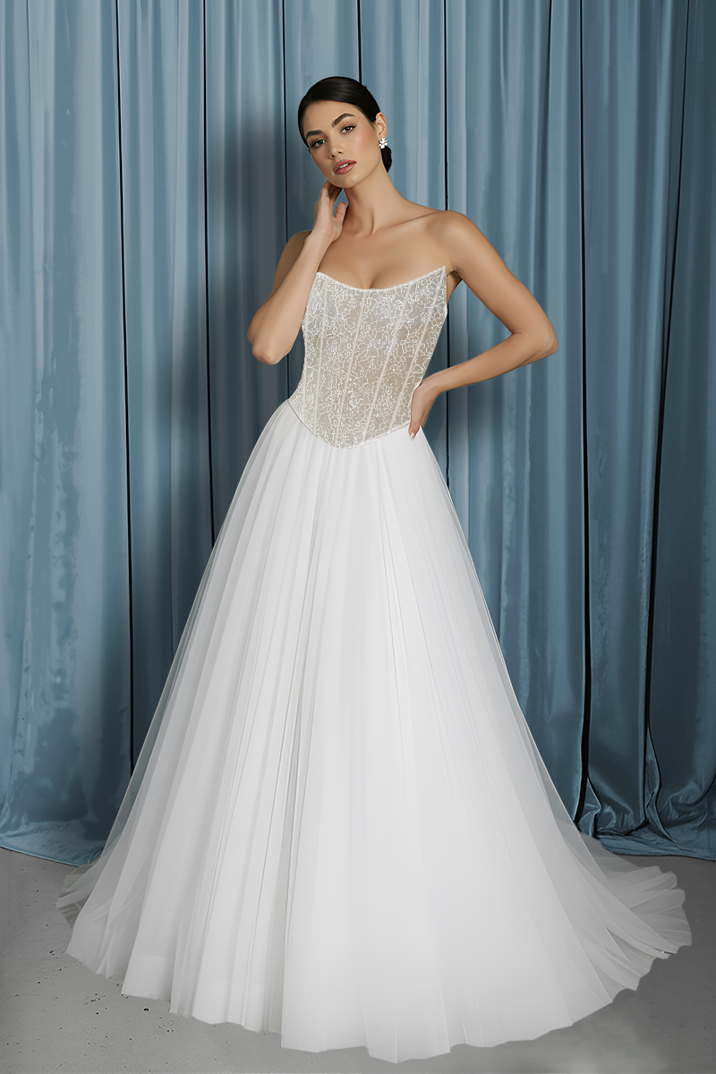 Scooped Bustier + Tull A-line
