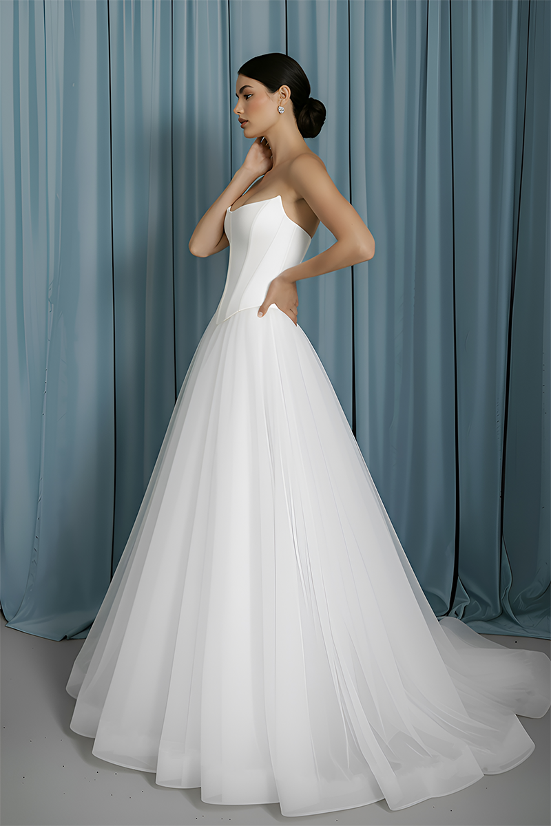 Scooped Bustier + Tull A-line