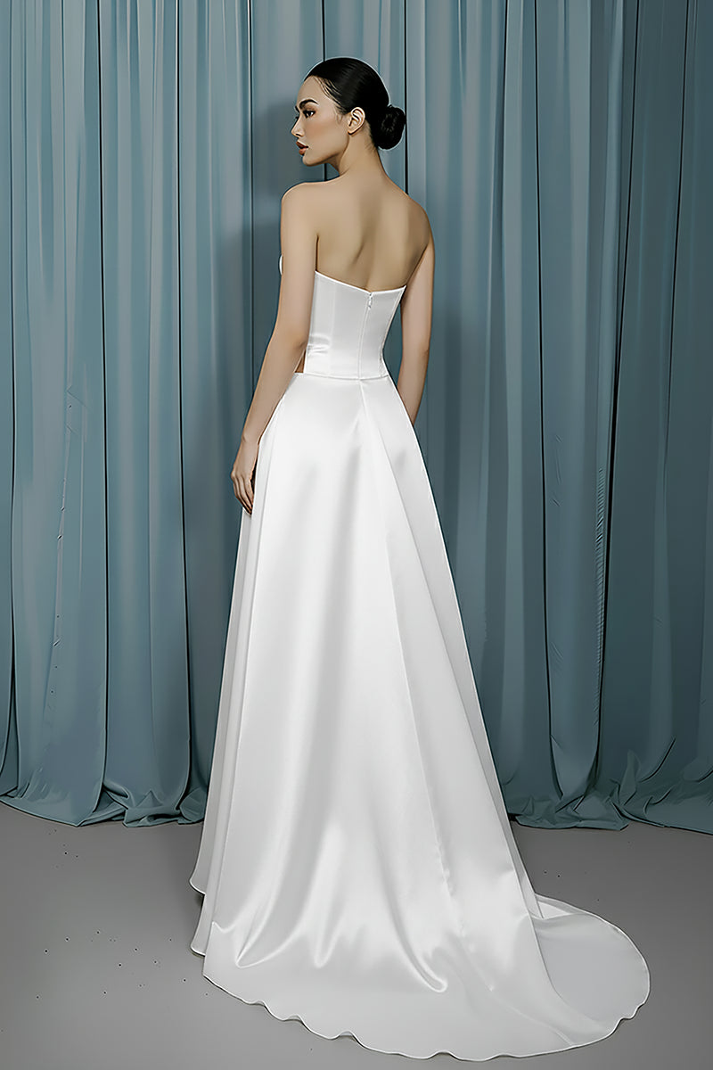 Rounded Bustier + A-Line With Slit