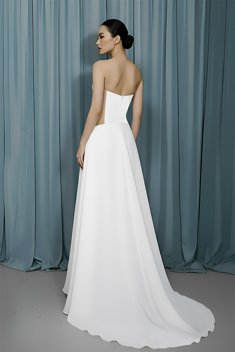 Rounded Bustier + A-Line With Slit