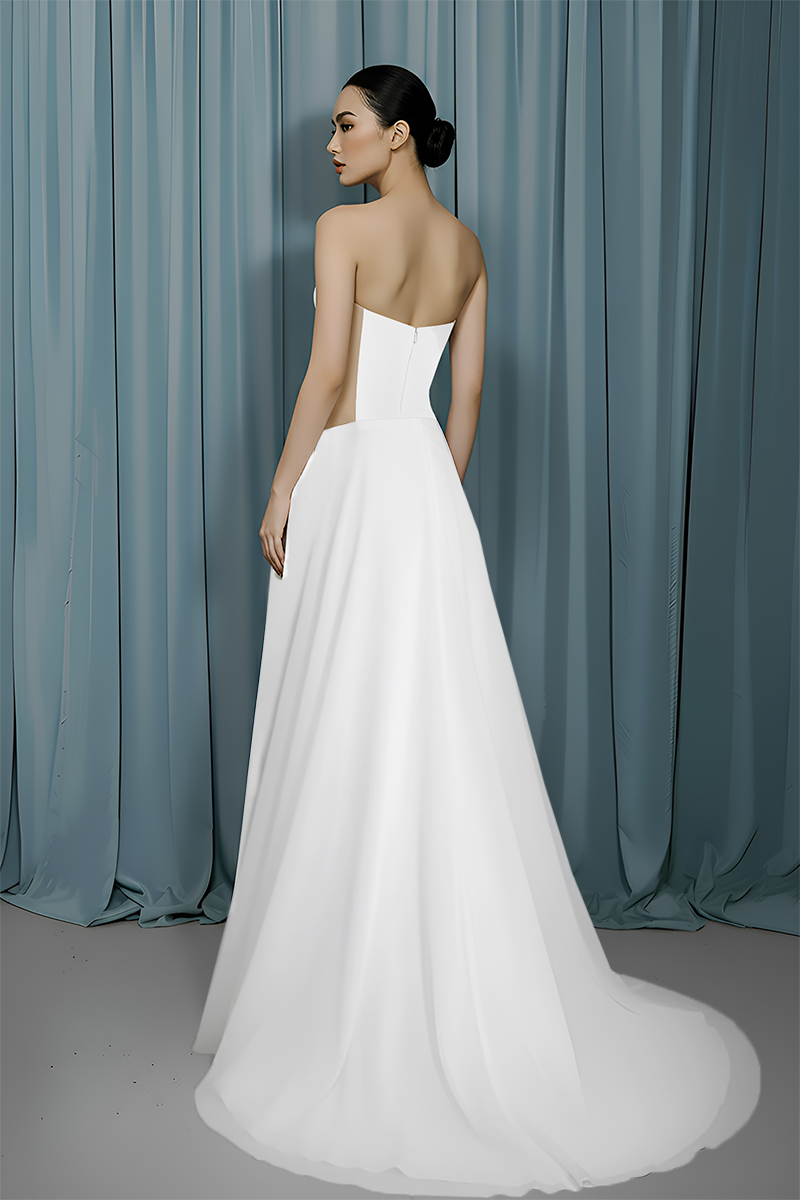 Rounded Bustier + A-Line With Slit