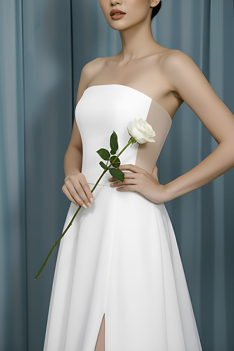 Rounded Bustier + A-Line With Slit