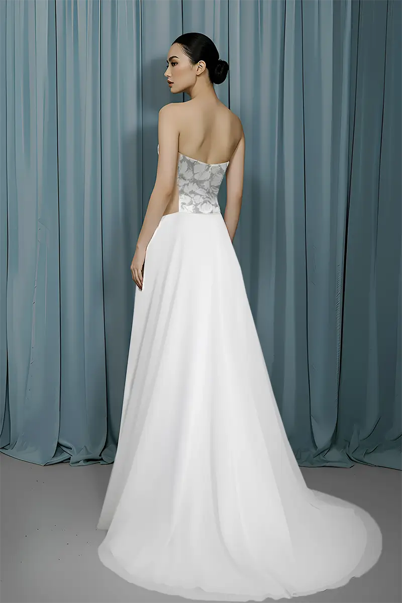 Rounded Bustier + A-Line With Slit