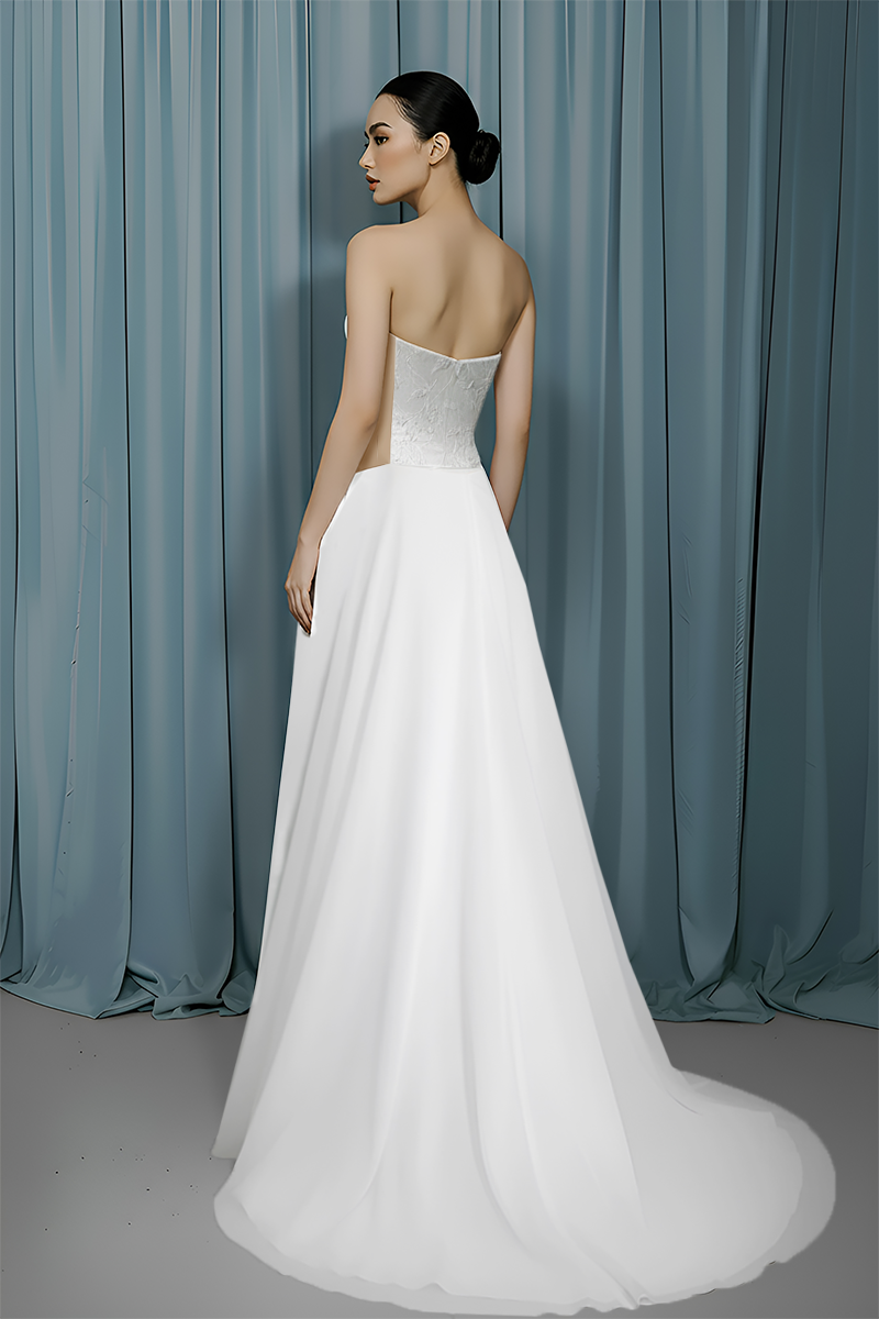 Rounded Bustier + A-Line With Slit