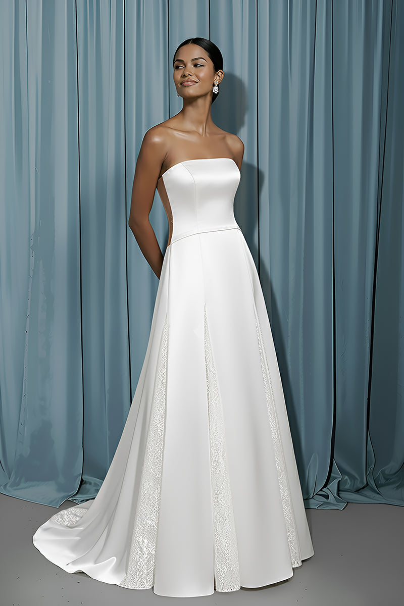 Rounded Bustier + A-Line W/ Godets