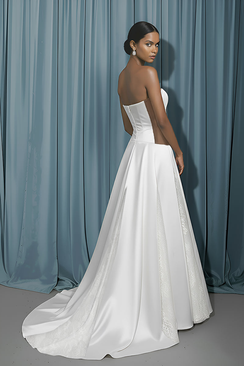 Rounded Bustier + A-Line W/ Godets