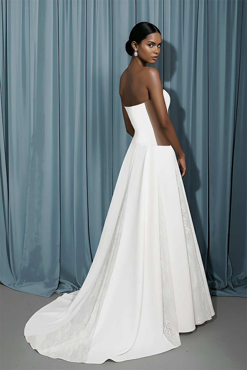 Rounded Bustier + A-Line W/ Godets