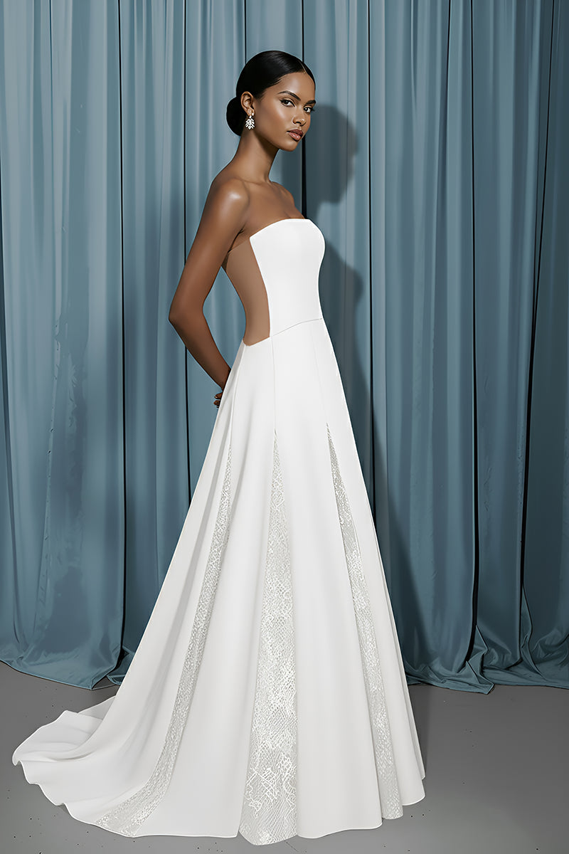 Rounded Bustier + A-Line W/ Godets