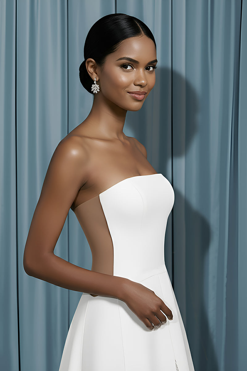 Rounded Bustier + A-Line W/ Godets