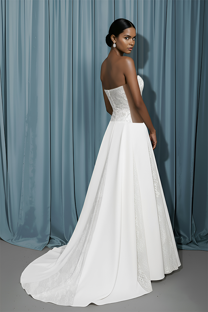 Rounded Bustier + A-Line W/ Godets