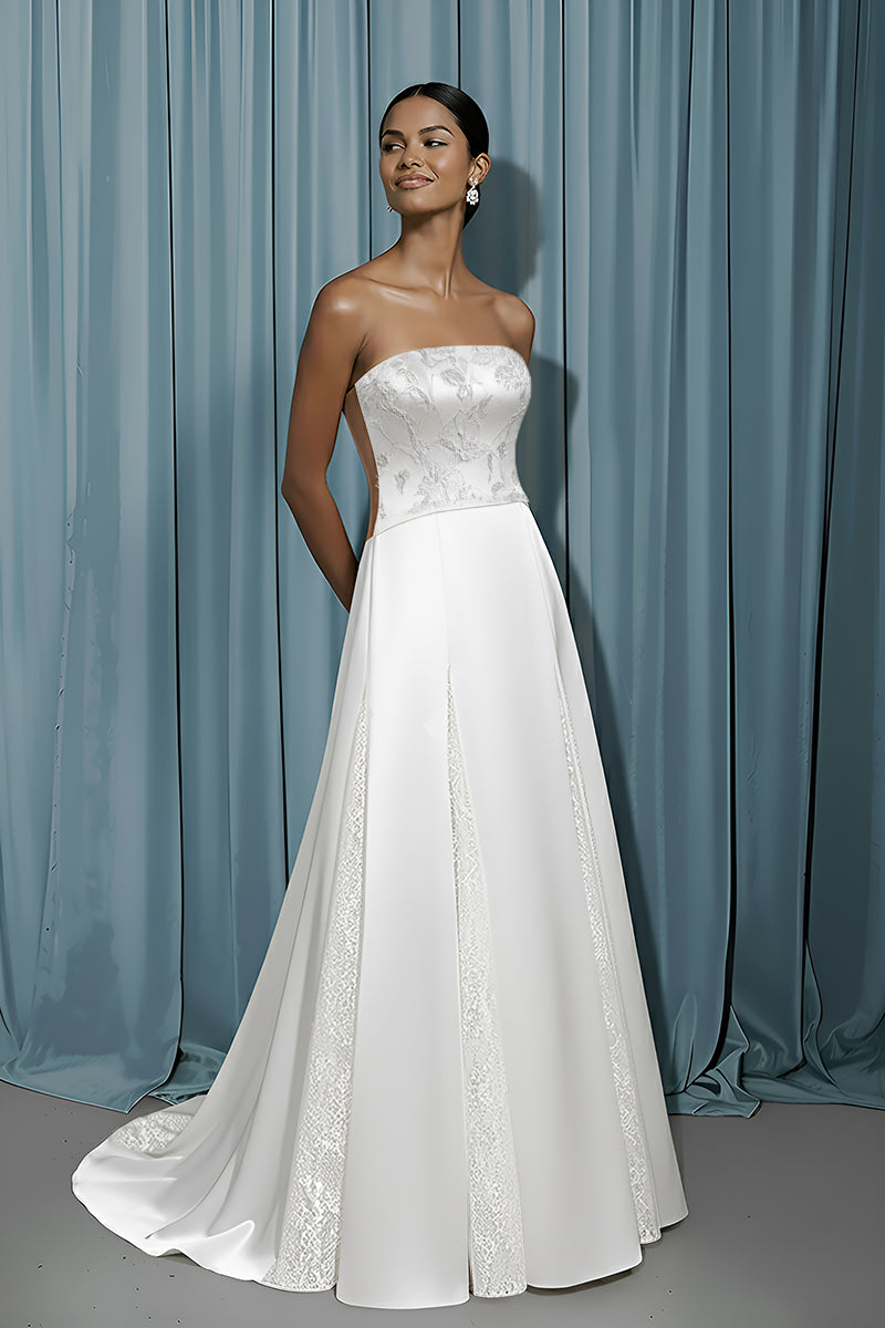 Rounded Bustier + A-Line W/ Godets