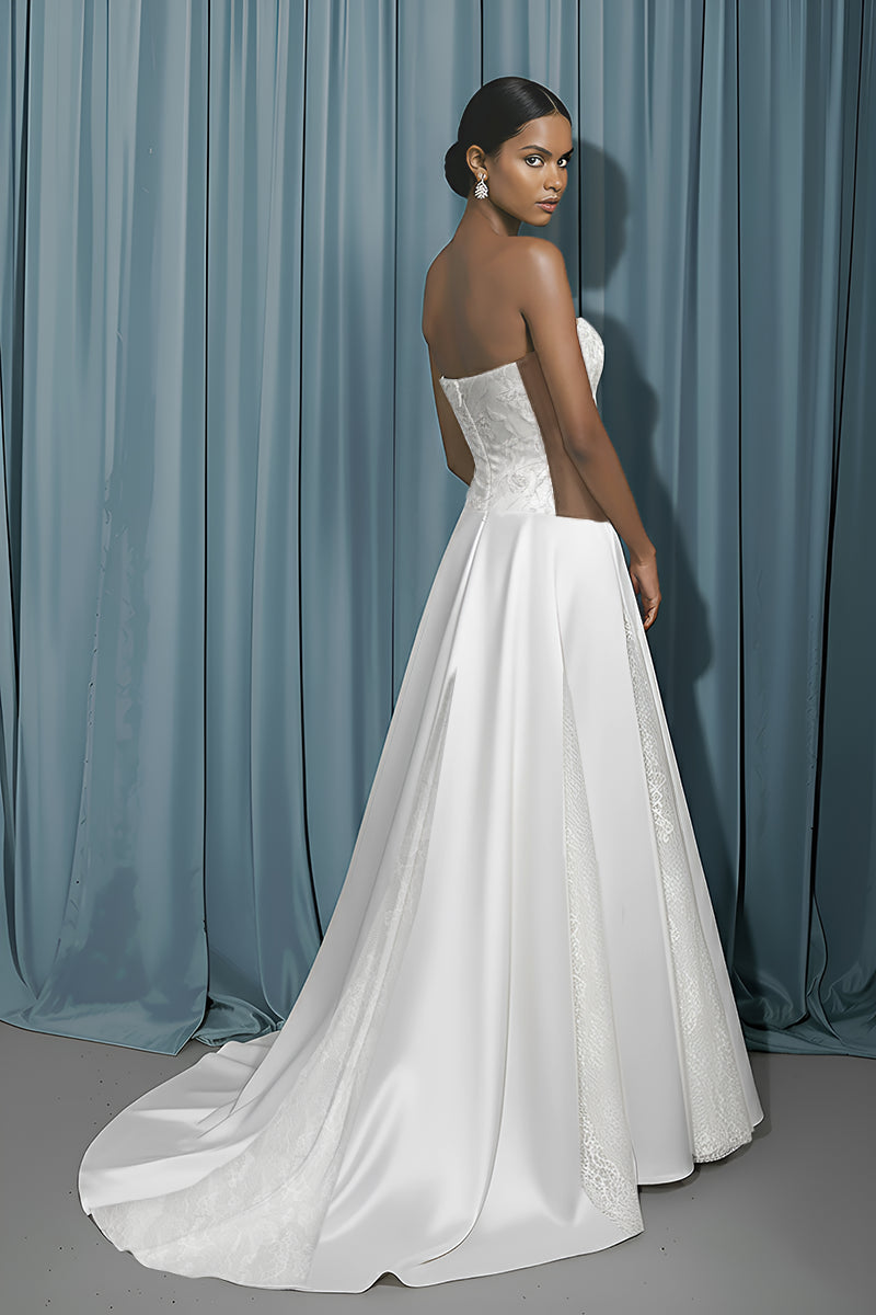 Rounded Bustier + A-Line W/ Godets
