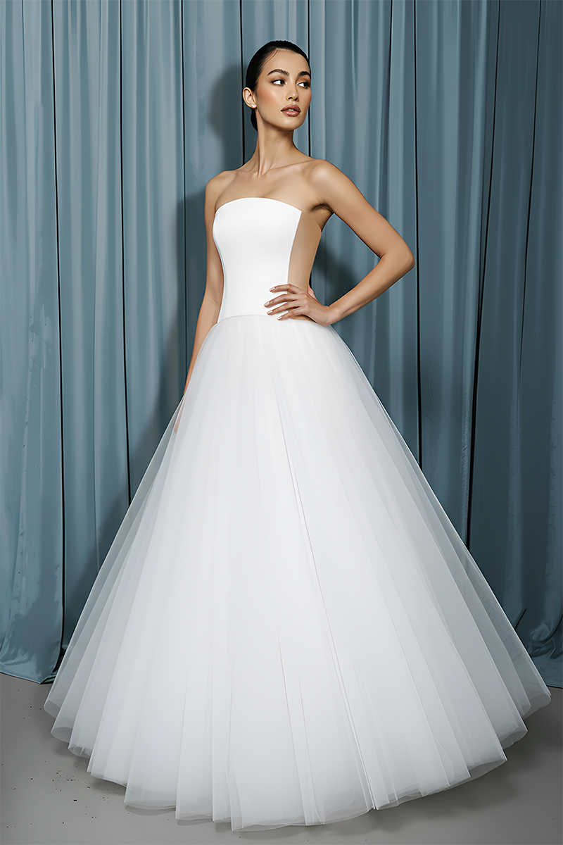 Rounded Bustier + Tull A-line