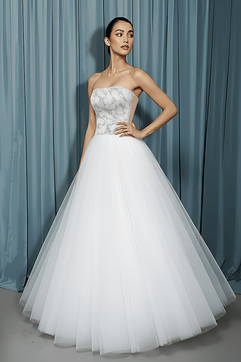 Rounded Bustier + Tull A-line