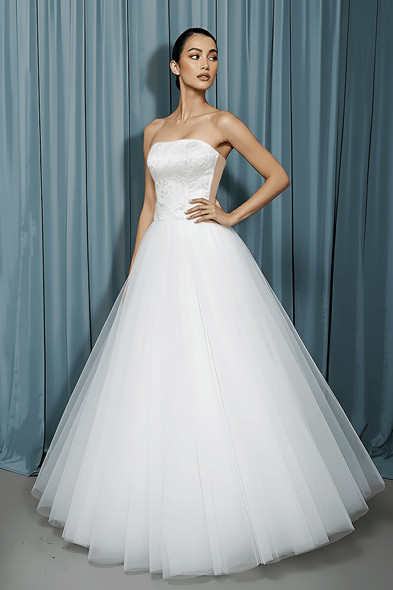 Rounded Bustier + Tull A-line