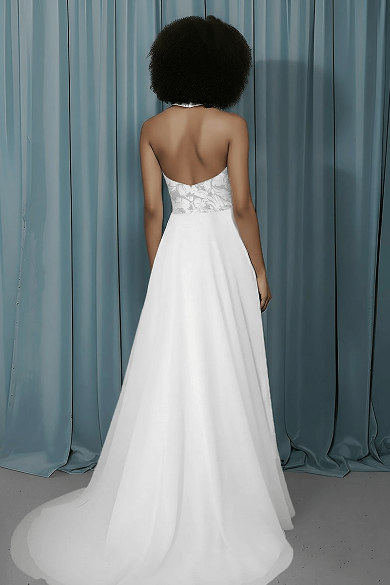 Halter Neck + A-Line With Slit