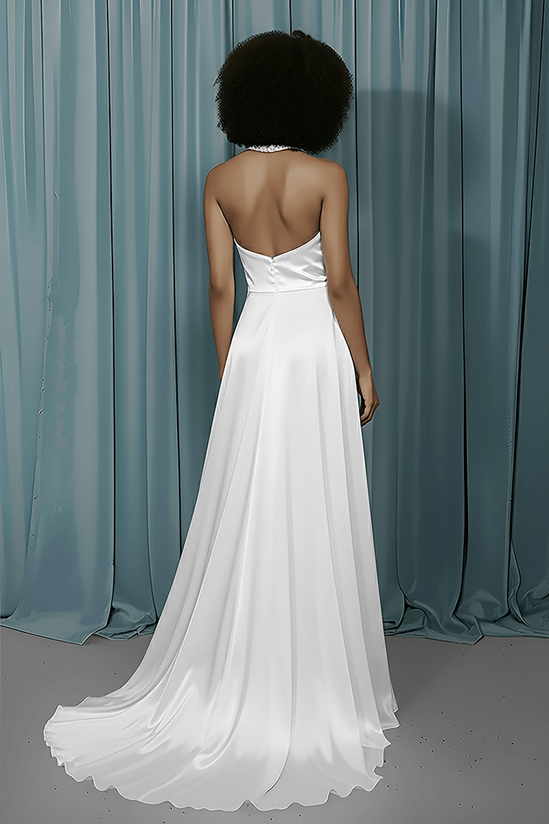 Halter Neck + A-Line With Slit
