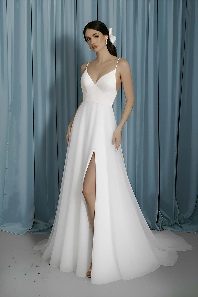 V-Neck Empire + A-Line With Slit