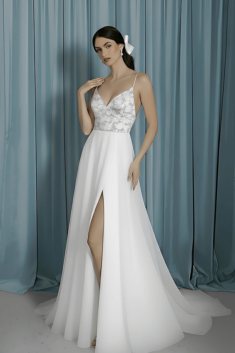 V-Neck Empire + A-Line With Slit