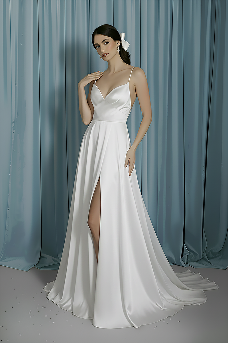 V-Neck Empire + A-Line With Slit