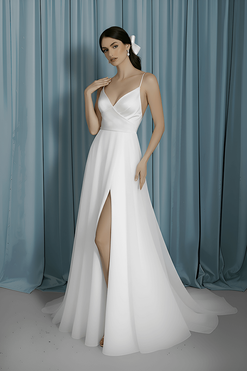 V-Neck Empire + A-Line With Slit