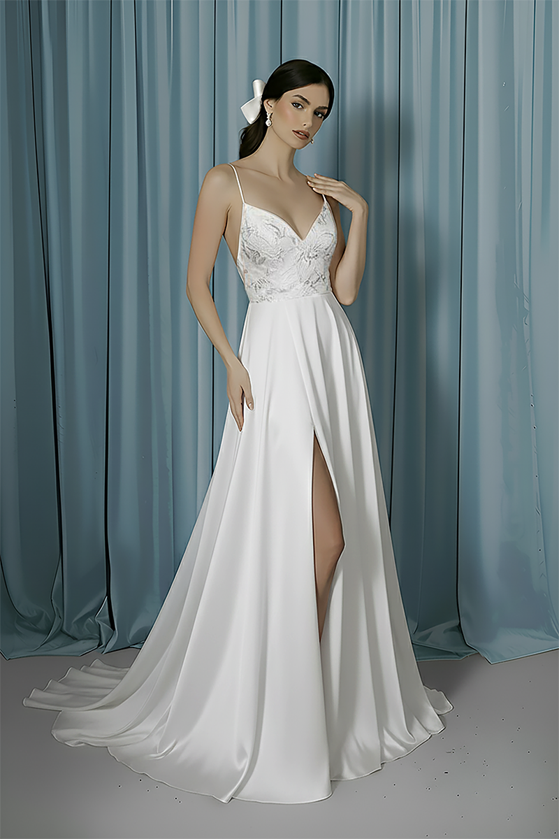 V-Neck Empire + A-Line With Slit