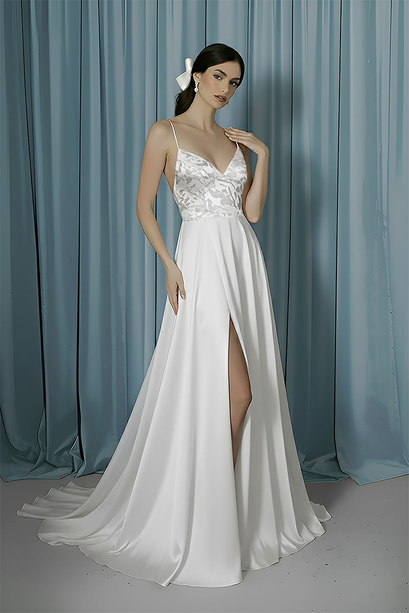V-Neck Empire + A-Line With Slit