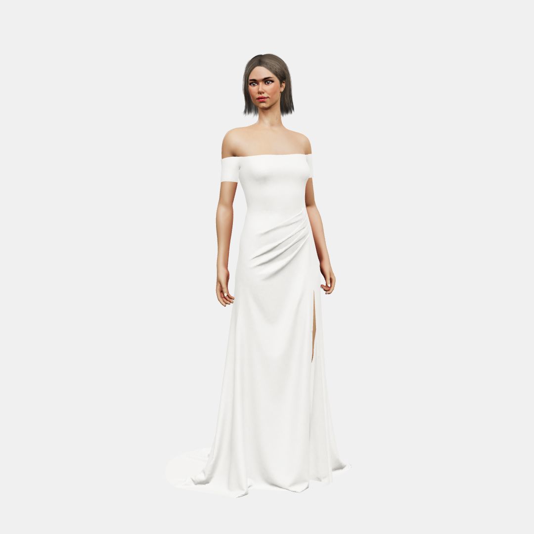 Off shoulder + draped Matt Silk / Matt Silk