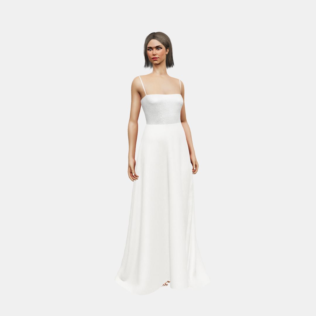 Bandeau + A-line Shinny Charmeuse / Matt Silk