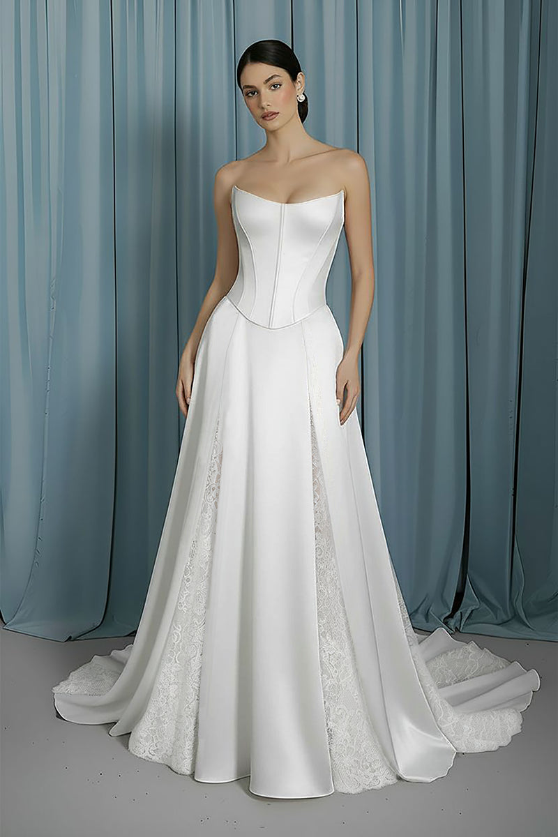 Scooped Bustier + A-Line W/ Godets