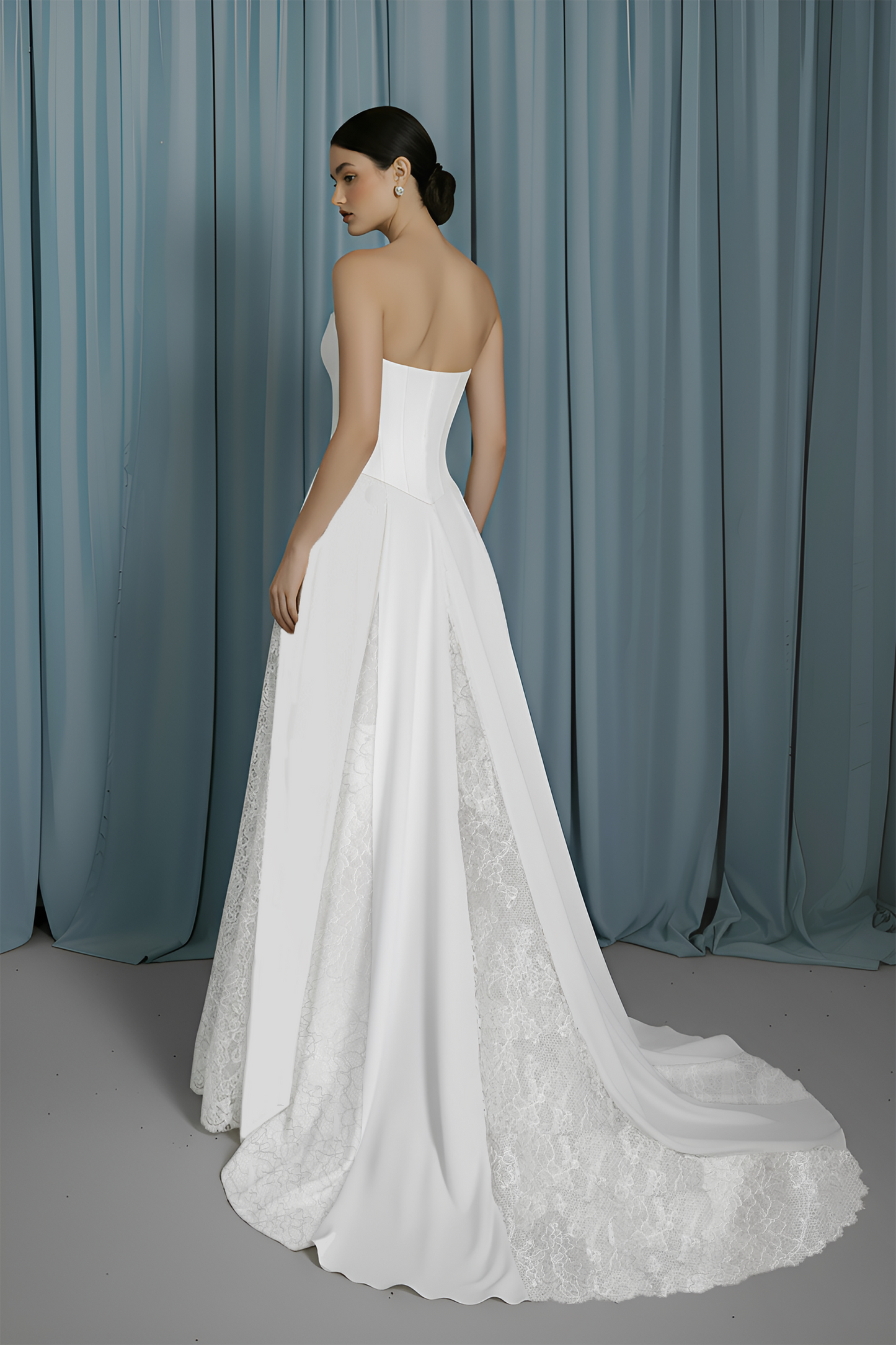 Scooped Bustier + A-Line W/ Godets