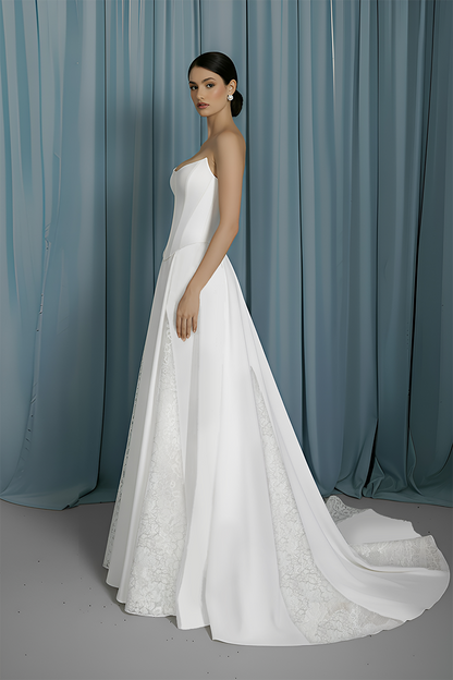 Scooped Bustier + A-Line W/ Godets