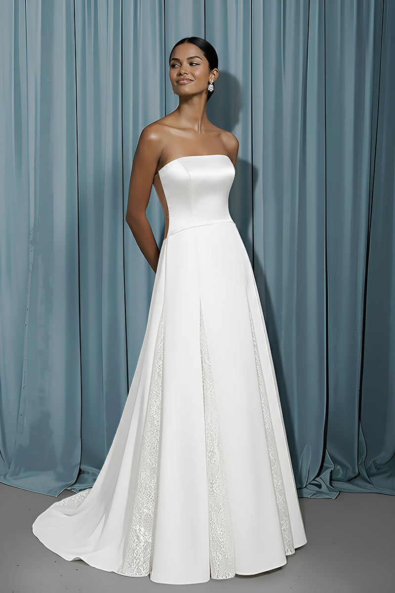 Rounded Bustier + A-Line W/ Godets