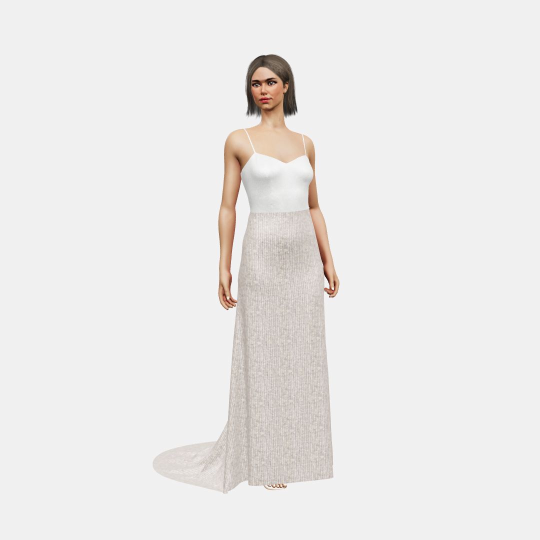 Sweatheart + column Shinny Charmeuse / Beaded Sequin Tulle